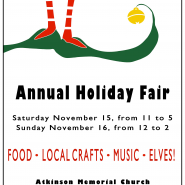 Saturday & Sunday, November 15 & 16, 2014 – Atkinson Memorial Church Holiday Fair, Oregon City